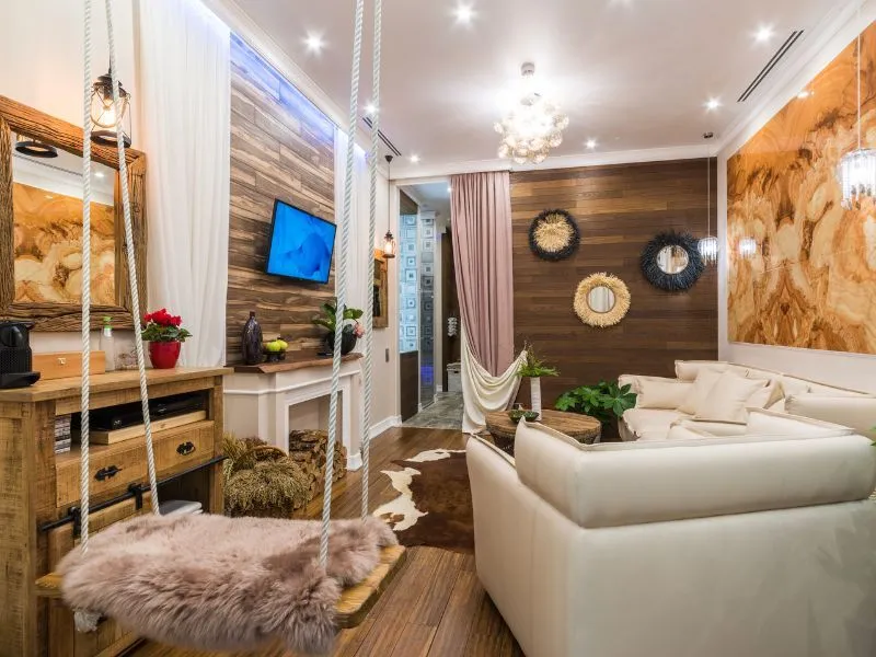 Sauna relaxation room — lounge area at Enjoy Spa, Moscow