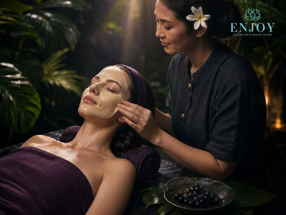 Blackcurrant Secret spa program with a facial in Moscow, Enjoy Spa