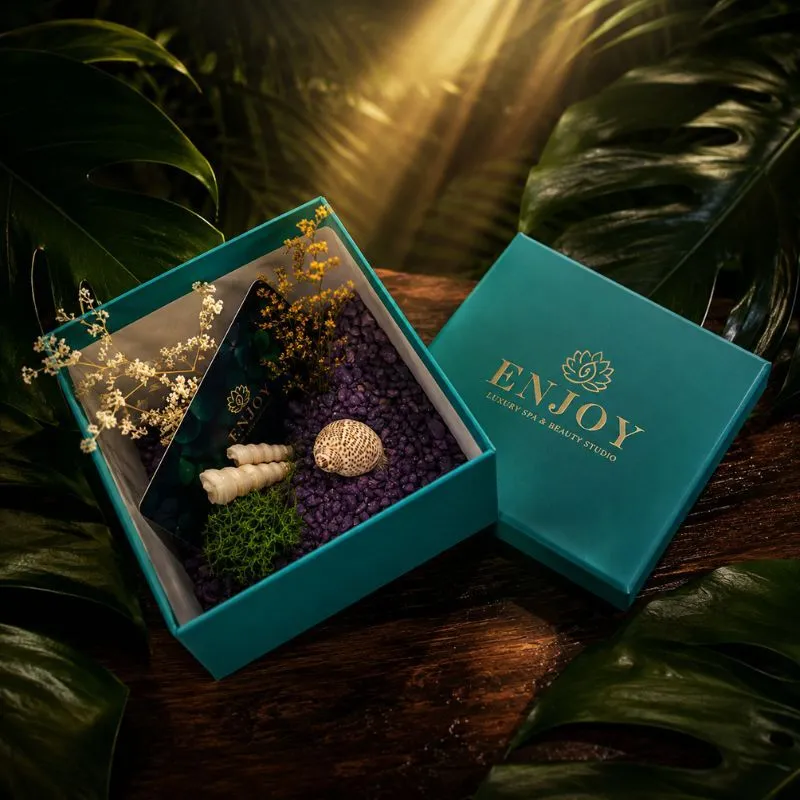 带海洋装饰的绿松石色Tropical高级礼盒——Enjoy Spa