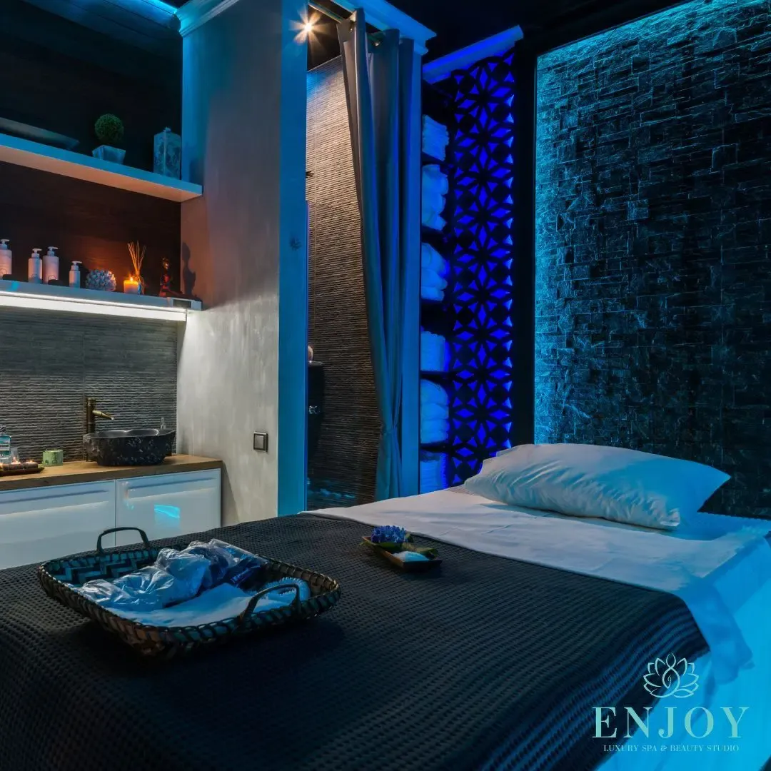 Massage room with blue lighting — Enjoy Spa, Moscow