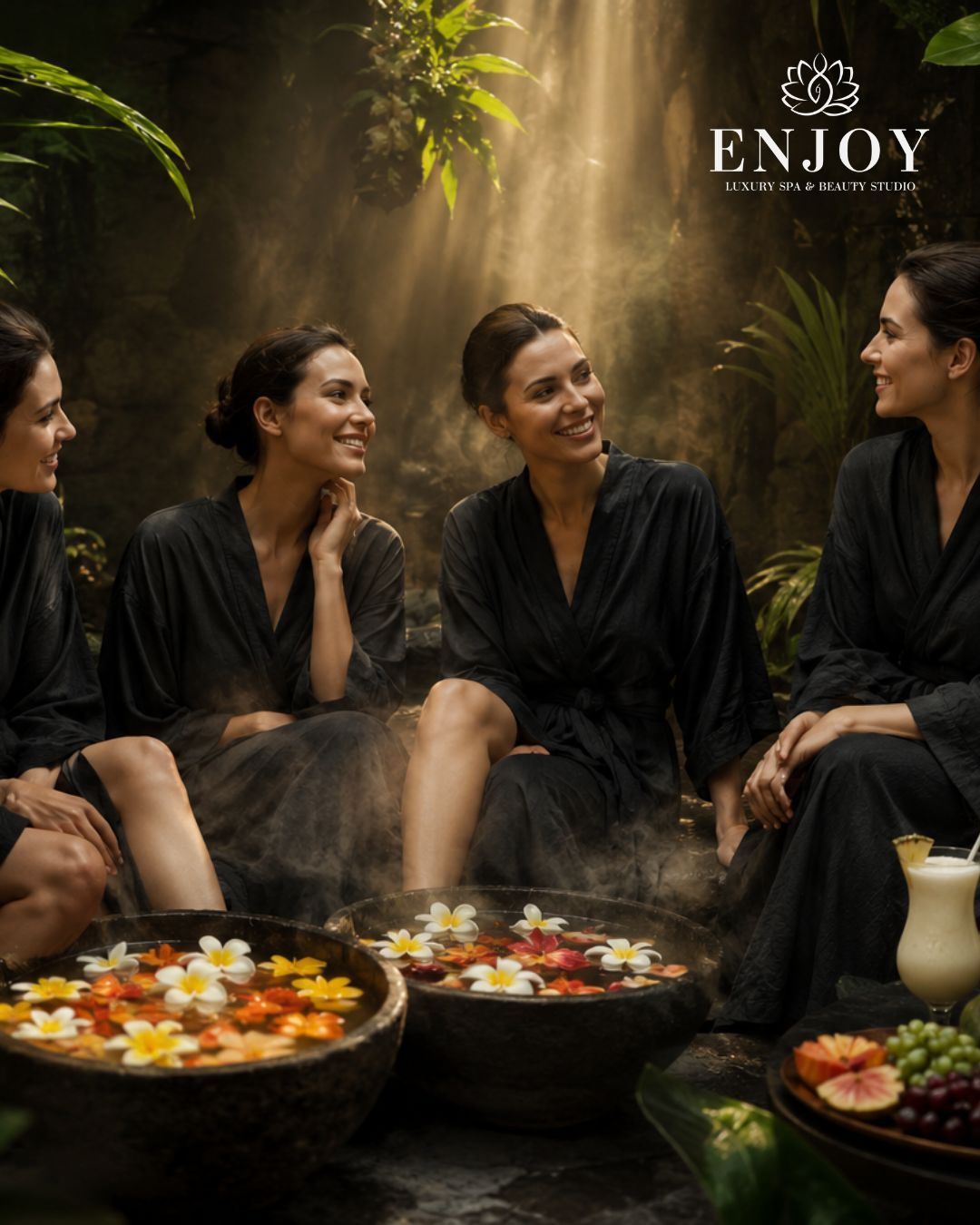Girls' spa party in Moscow at Enjoy Spa — a private hammam and lounge for you and your friends