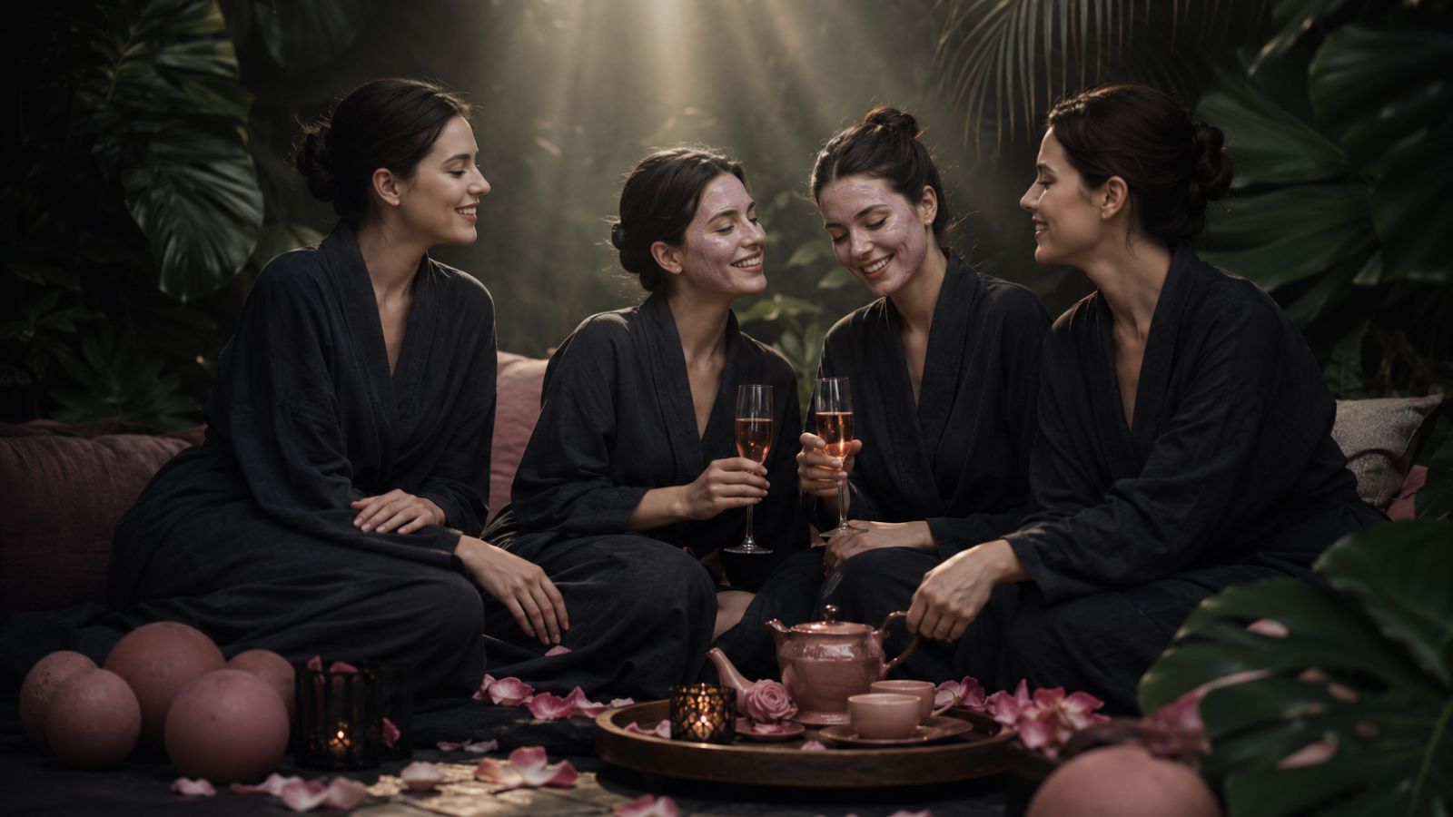 “Color & Silk” spa party — a rose ritual with rose petals